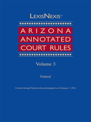cover image of Arizona Annotated Court Rules